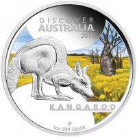 Silver coin Australia KM# 1936 DISCOVER AUSTRALIA 2013. IJ. KANGAROO. P 1oz 999 SILVER.
