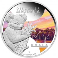 DISCOVER AUSTRALIA 2013. KOALA. IJ P 1oz 999 SILVER.