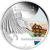 Silver coin Australia KM# 1939 DISCOVER AUSTRALIA 2013. IJ KOOKABURRA. P 1oz 999 SILVER.