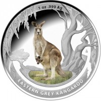1 Oz999 Ag. Eastern Grey Kangaroo.