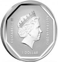 Silver coin Australia KM# 1953 ELIZABETH II. AUSTRALIA 2013. 1 DOLLAR. IRB.
