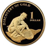 Aluminium Bronze coin Australia KM# 2016 DISCOVERY OF GOLD. AS. 1 DOLLAR.
