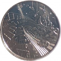 Copper-Nickel coin Lithuania Liū-lia, liū... A-a, a-a, pupa.... Tu, saulute, vakaran....