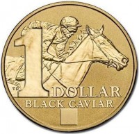 Aluminium Bronze coin Australia KM# 2017 1 DOLLAR. TD. BLACK CAVIAR.