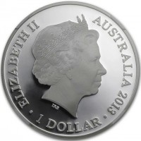 Silver coin Australia KM# 2023 ELIZABETH II. AUSTRALIA 2013. 1 DOLLAR. IRB.