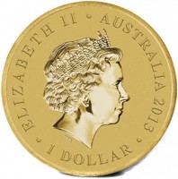 Aluminium Bronze coin Australia KM# 2045 ELIZABETH II. AUSTRALIA 2013. 1 DOLLAR. IRB.