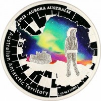 2013 : AURORA AUSTRALIS. Australian Antarctic Territory. P. AH. 1 OZ 99.9 SILVER.