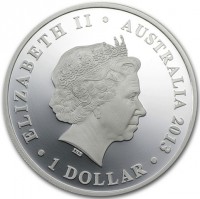 Silver coin Australia KM# 2051 ELIZABETH II. AUSTRALIA 2013. 1 DOLLAR. IRB.