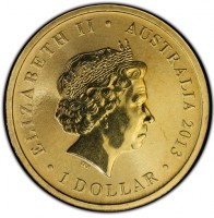 Aluminium Bronze coin Australia KM# 2071 ELIZABETH II. AUSTRALIA 2013. 1 DOLLAR. IRB.
