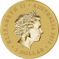Aluminium Bronze coin Australia KM# 2076 ELIZABETH II. AUSTRALIA 2013. 1 DOLLAR. IRB.