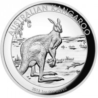AUSTRALIAN KANGAROO. P. 2013 1oz 999 SILVER. TV.