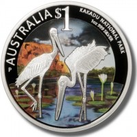 AUSTRALIA $1. KAKADU NATIONAL PARK. 1oz 999 SILVER. P. RV.