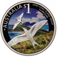 Silver coin Australia AUSTRALIA. $1. LORD HOWE ISLAND GROUP. 1 OZ 999 SILVER. P IJ.