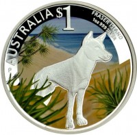 AUSTRALIA $1. FRASER ISLAND. 1oz 999 SILVER. P  RV.