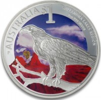 AUSTRALIA $1. WILLANDRA LAKES REGION. 1oz 999 SILVER. P. RV.