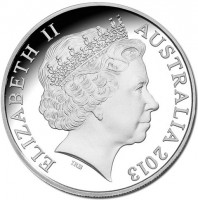Silver coin Australia ELIZABETH II. AUSTRALIA 2013. IRB.