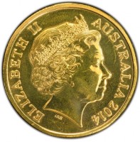 Aluminium Bronze coin Australia KM# 489.2 ELIZABETH II. AUSTRALIA 2014. IRB.
