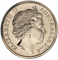 Copper-Nickel coin Australia KM# 489.4 ELIZABETH II. AUSTRALIA 2014. IRB.