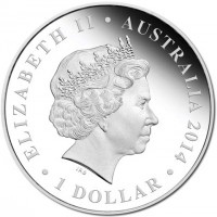 ELIZABETH II. AUSTRALIA 2014. 1 DOLLAR. IRB.
