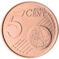 Copper plated Steel coin Bulgaria 5 EURO CENT. LL.