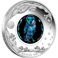 Silver coin Australia KM# 2166 2014 1 oz 999 SILVER. P. MASKED OWL.