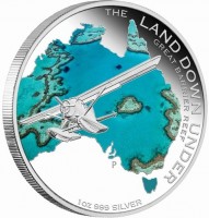 Silver coin Australia KM# 2173 THE LAND DOWN UNDER. GREAT BARRIER REEF. NM P. 1oz 999 SILVER.
