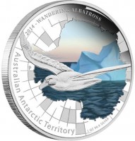 Silver coin Australia KM# 2182 2014 - Wandering albatross. P NM. Australian Antarctic Territory. 1 oz 99.9 SILVER.