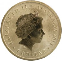 Aluminium Bronze coin Australia KM# 2894 ELIZABETH II. AUSTRALIA 2014. 1 DOLLAR. IRB.