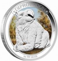 Silver coin Australia KM# 2897 DIPROTODON. PT P. 1oz 999 SILVER.