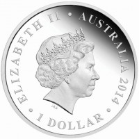 Silver coin Australia KM# 2899 ELIZABETH II. AUSTRALIA 2014. 1 DOLLAR. IRB.
