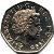 obverse of 50 Pence - Elizabeth II - European Union - 4'th Portrait (1998) coin with KM# 992 from United Kingdom. Inscription: ELIZABETH · II · D · G REG · F · D · 1998 IRB
