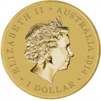 ELIZABETH II. AUSTRALIA 2014. 1 DOLLAR. IRB.
