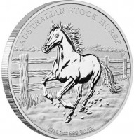 AUSTRALIAN STOCK HORSE. P IJ. 2014 1 oz 999 SILVER.