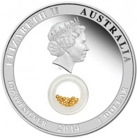 ELIZABETH II AUSTRALIA. 1OZ 999 SILVER 2014 1 DOLLAR. IRB.