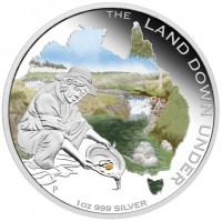 THE LAND DOWN UNDER. WR. P. 1oz 999 SILVER.