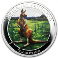 Silver coin Australia AUSTRALIAN KANGAROO. P TV. 2014 1 oz 999 SILVER.