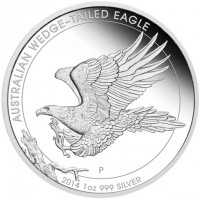 AUSTRALIAN WEDGE-TAILED EAGLE. JM. P. 2014 1oz 999 SILVER.