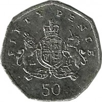 United Kingdom coin 50 Pence - Elizabeth II - 100th Anniversary of the Birth of Christopher Ironside - 4'th Portrait (2013) reverse reverse of 50 Pence - Elizabeth II - 100th Anniversary of the Birth of Christopher Ironside - 4'th Portrait (2013) coin with KM# 1246 from United Kingdom. Inscription: FIFTY PENCE HONI SOIT QUI MAL Y PENSE DIEU ET MON DROIT CI 50
