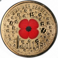 Aluminium Bronze coin Australia KM# 3014 WW1-WAR HEROES. 1 DOLLAR.