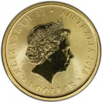 Aluminium Bronze coin Australia KM# 3017 ELIZABETH II. AUSTRALIA 2015. 1 DOLLAR. IRB.