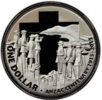 AS. ONE DOLLAR ANZAC CENTENARY 1915 2015. C.