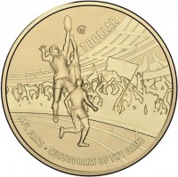 Aluminium Bronze coin Australia KM# 3073 1 DOLLAR. AFL FANS CUSTODIANS OF THE GAME.