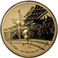 Gold Plated Silver coin Australia KM# 3073b 1 DOLLAR. AFL FANS CUSTODIANS OF THE GAME.