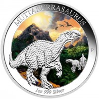 Silver coin Australia KM# 3084 MUTTABURRASAURUS. P. TV. 1oz 999 Silver.