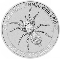 Silver coin Australia KM# 3085 AUSTRALIAN FUNNEL-WEB SPIDER. AH P. 2015 1oz 999 SILVER.