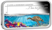Silver coin Australia KM# 3097 I LOVE A SUNBURNT COUNTRY © DME..I love her jewel sea. P. NM.