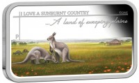 Silver coin Australia KM# 3099 I LOVE A SUNBURNT COUNTRY © DME..Of droughts and flooding rains. P. NM.