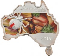 Silver coin Australia KM# 3102 REDBACK SPIDER. 1oz 999 SILVER. P. IJ. 2015.