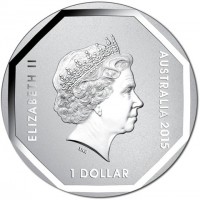 Silver coin Australia KM# 3105 ELIZABETH II. AUSTRALIA 2015. 1 DOLLAR. IRB.