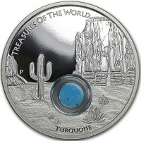 Silver coin Australia KM# 3110 TREASURES OF THE WORLD. P. TURQUOISE.